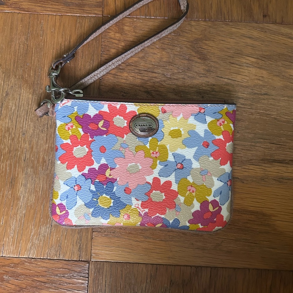 Coach Floral Wristlet